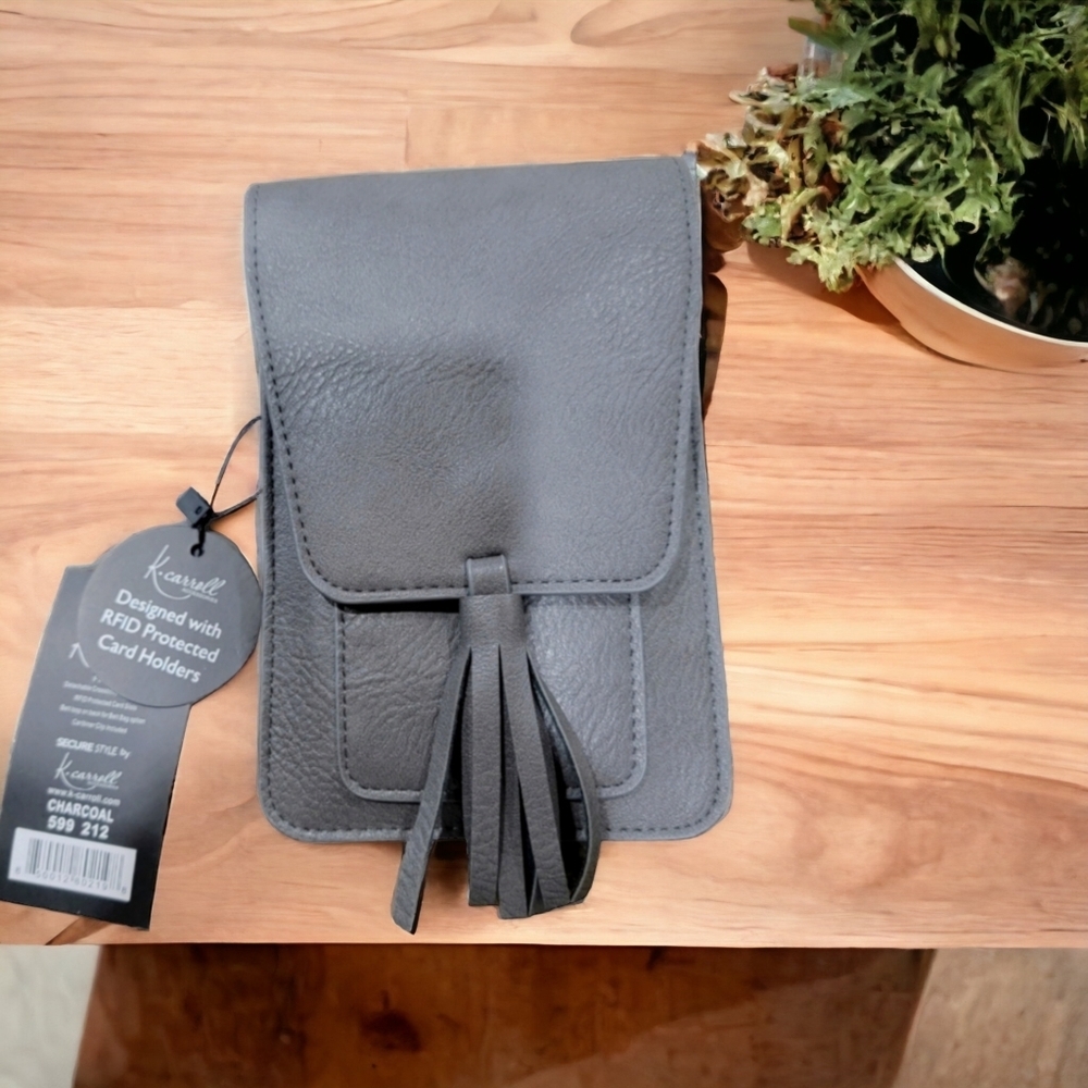 NWT K-Carryall Leather RFID Card Protection